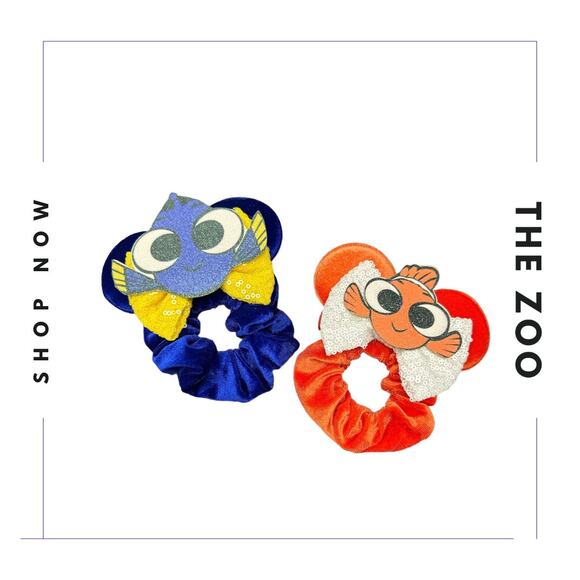 Scrunchie with Mouse Ears Nemo Dory - Picture 1 of 3